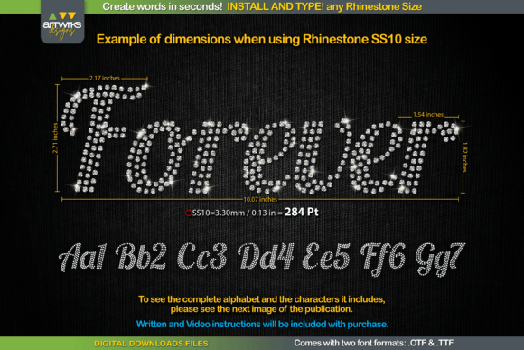 Forever: The Rhinestone Script Font That Creates Sparkle in Seconds